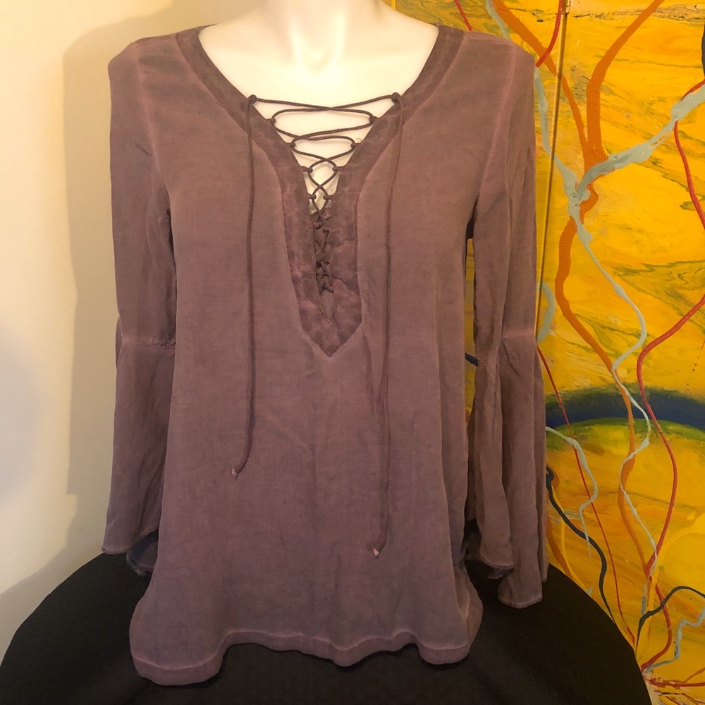 Rock & Republic Light Purple Blouse Flared Sleeves